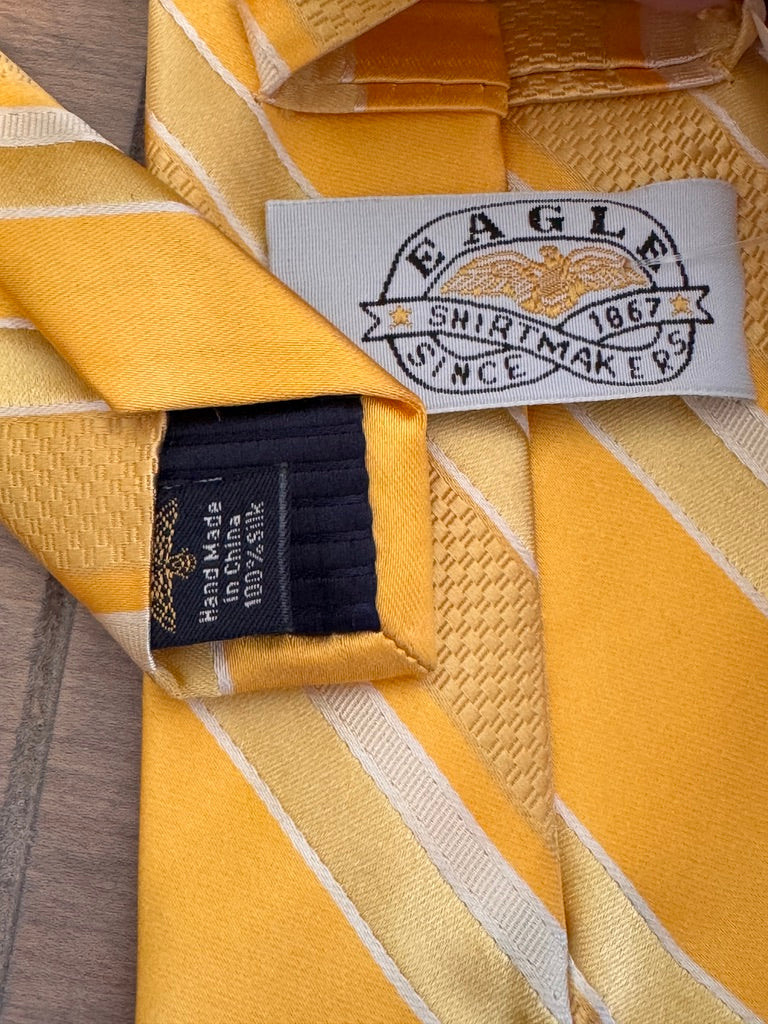 Golden Era! Eagle Shirtmakers Yellow & Gold Striped Tie