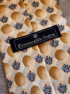 Distinctive! Ermenegildo Zegna Gold & Blue Fleur-de-Lis Tie