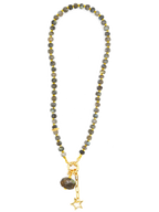Estate Gemstone Rondelle Necklace: Labradorite / Gold