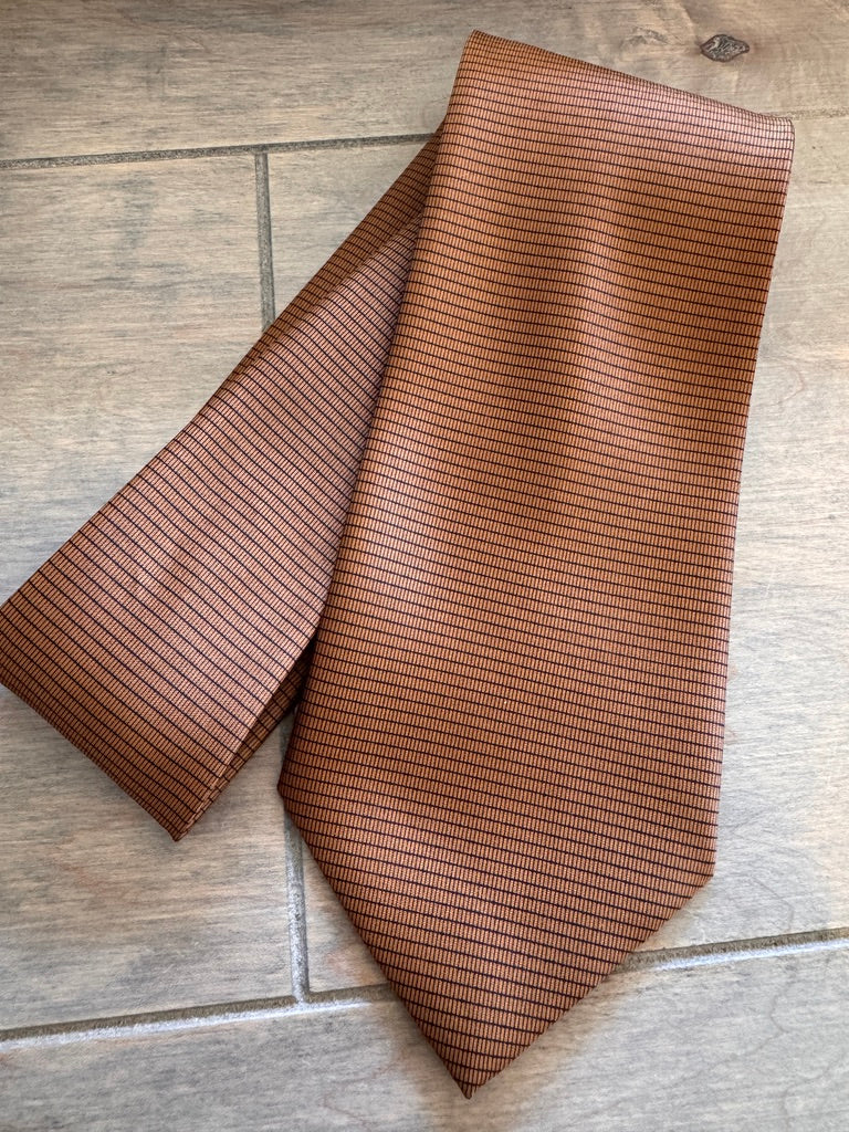 Understated! Men's Copper Brown Micro Stripe Necktie