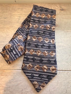 Retro Geometry! IV Front Brown & Black Silk Tie