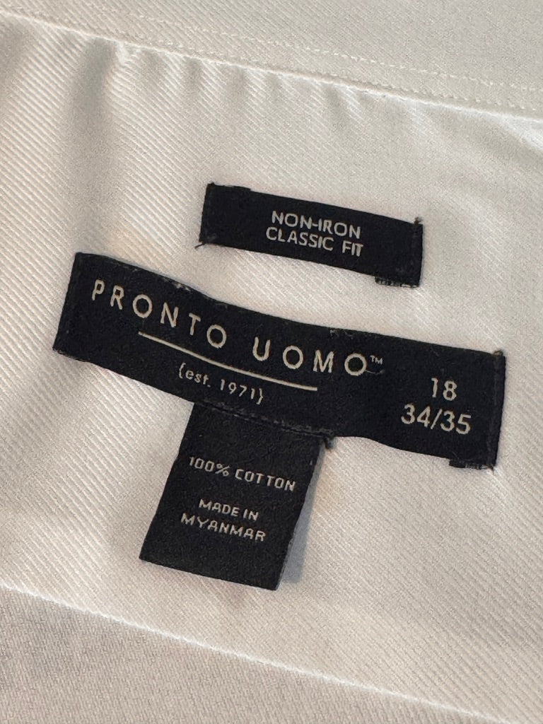 Refined! Pronto Uomo White Twill Dress Shirt