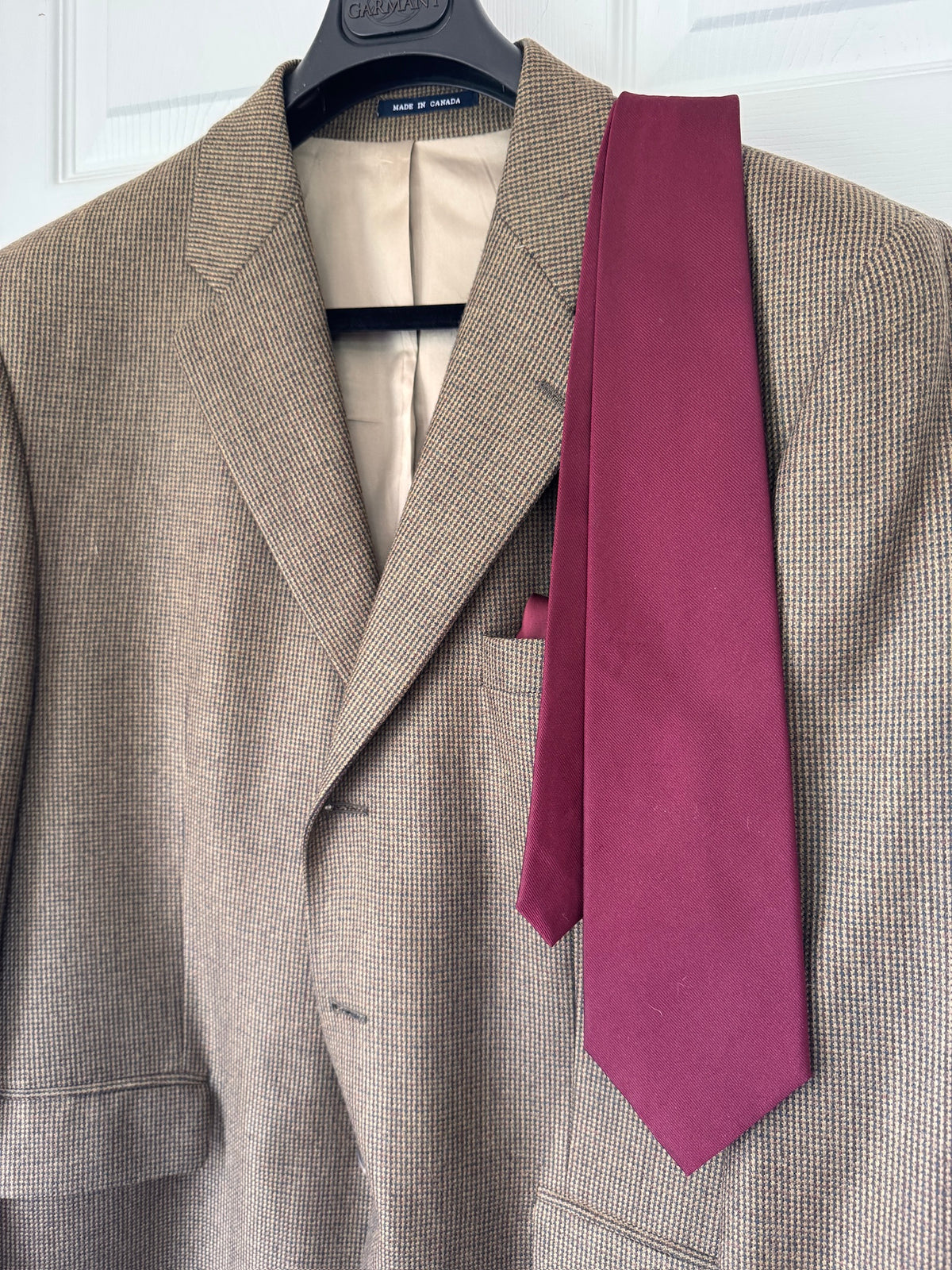 Heritage Style! Chaps Brown Mini Houndstooth Lambswool Sport Coat