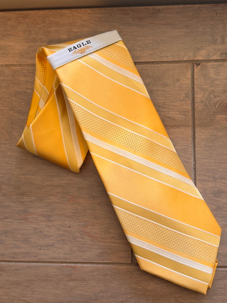 Golden Era! Eagle Shirtmakers Yellow & Gold Striped Tie