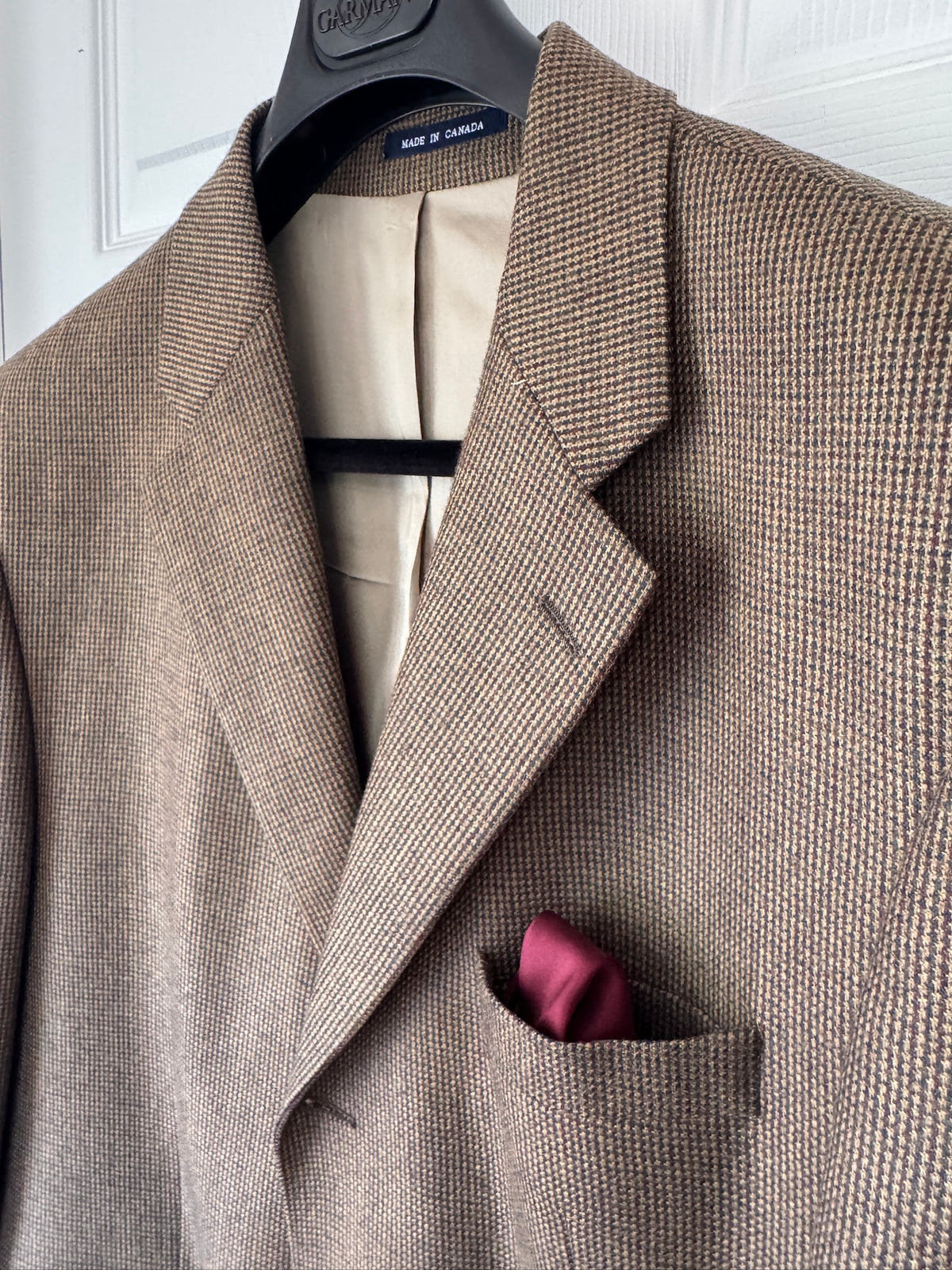Heritage Style! Chaps Brown Mini Houndstooth Lambswool Sport Coat