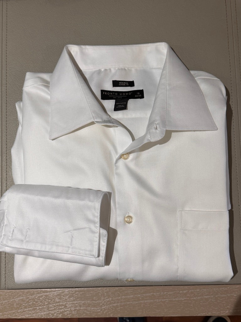 Refined! Pronto Uomo White Twill Dress Shirt
