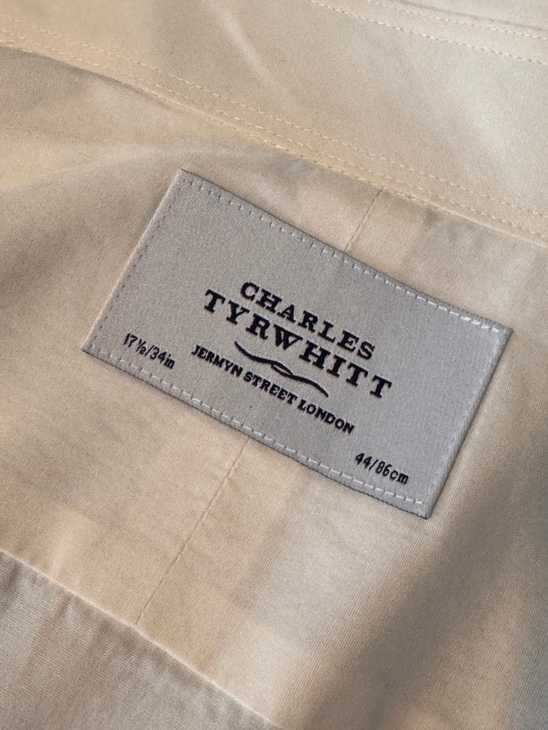Refined Essential! Charles Tyrwhitt Ivory Pinpoint Oxford Dress Shirt