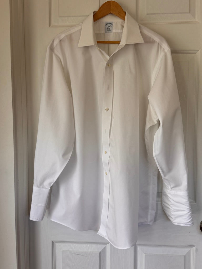Crisp Classic! Brooks Brothers White French Cuff Dress Shirt | Regent Fit |
