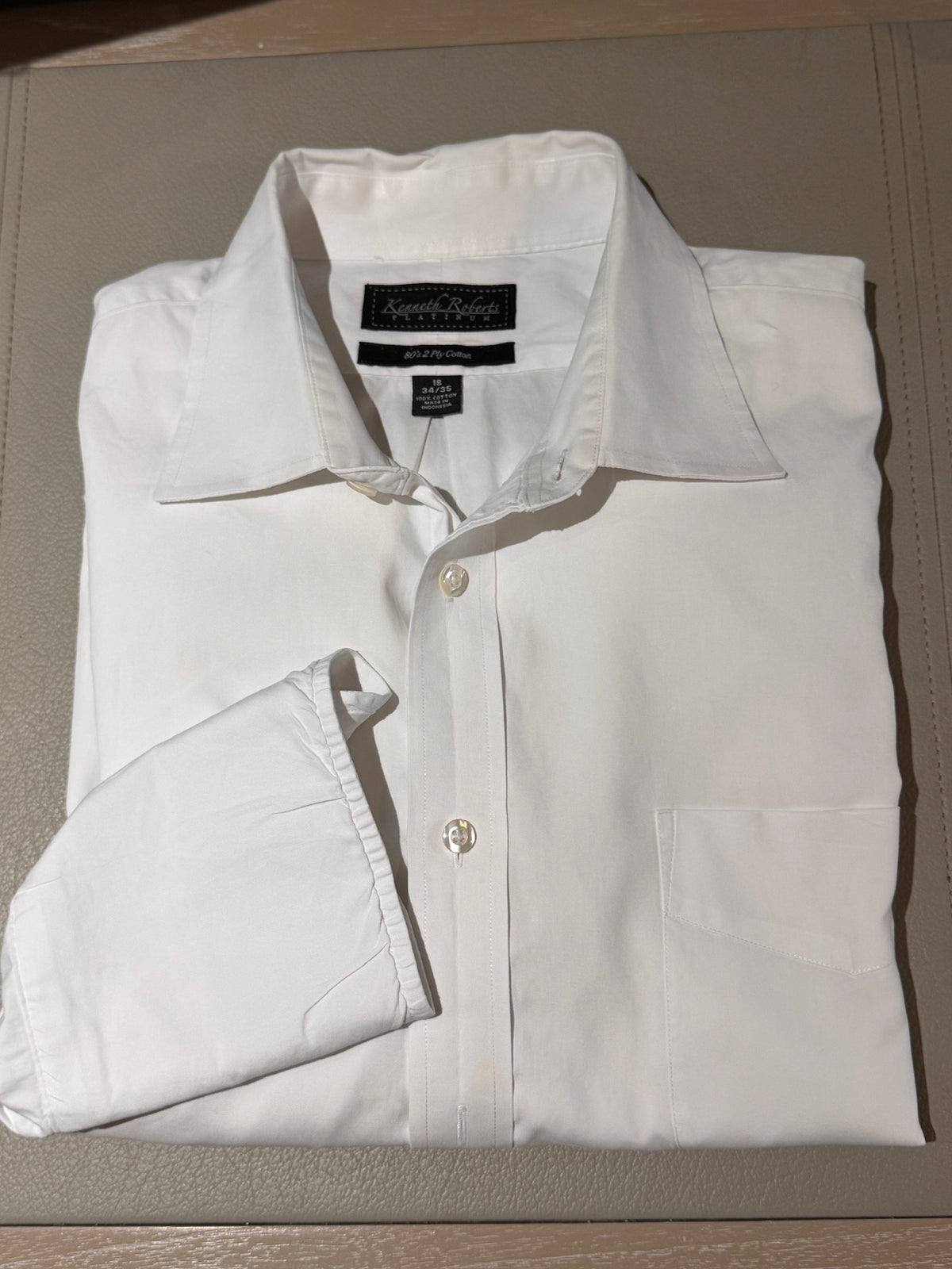 Polished! Kenneth Roberts Platinum White Dress Shirt