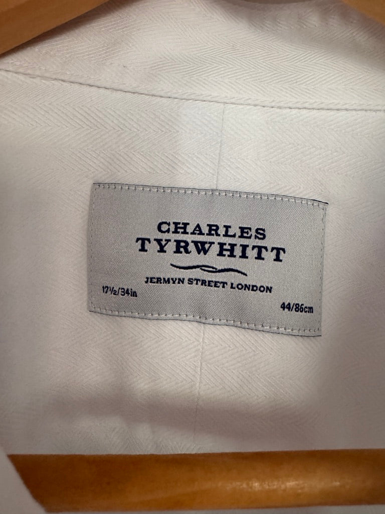 Refined! Charles Tyrwhitt White Herringbone Dress Shirt