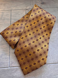 Retro Refined! Zanzara Brown & Gold Geometric Silk Tie