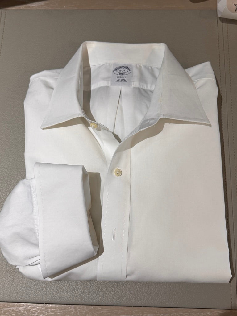 Crisp Classic! Brooks Brothers White French Cuff Dress Shirt | Regent Fit |