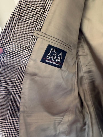 Refined Classic! Jos. A. Bank Tan & Black Plaid Blazer