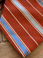 Preppy Classic! Brooks Brothers 346 Orange & Blue Striped Silk Tie