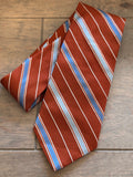 Preppy Classic! Brooks Brothers 346 Orange & Blue Striped Silk Tie