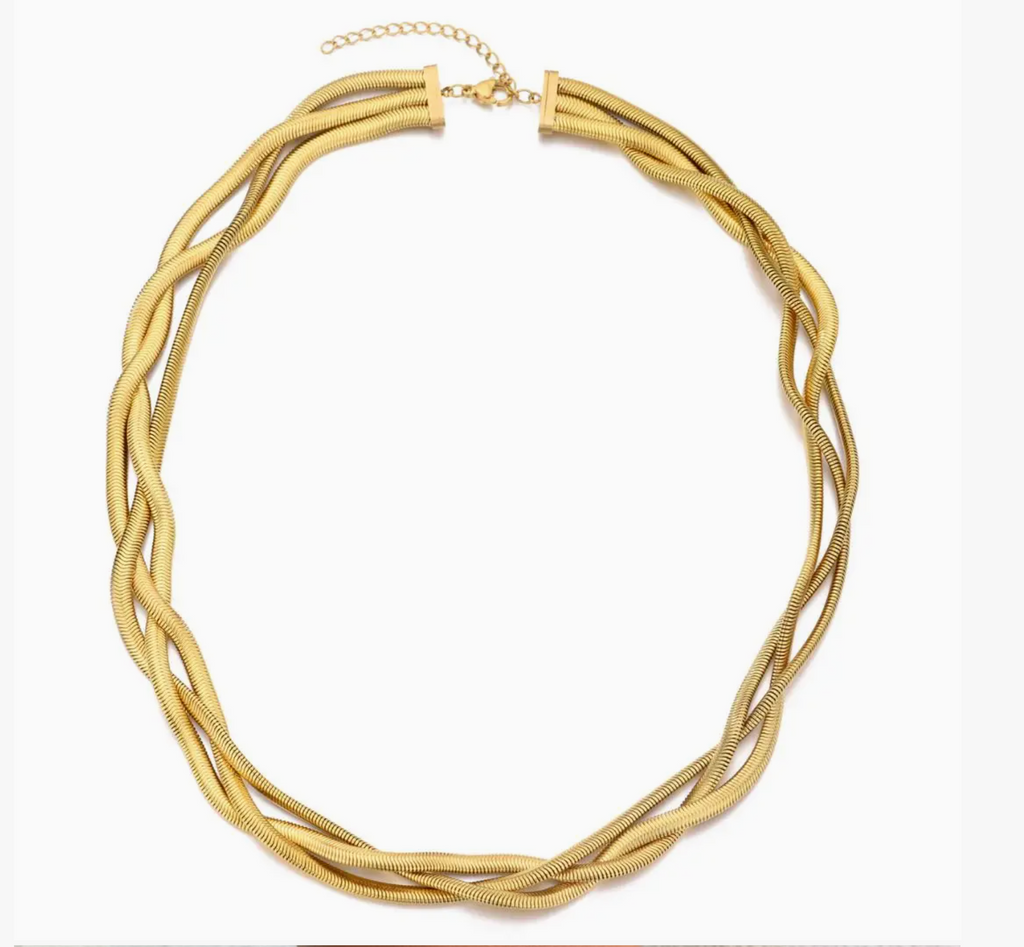 Elevated! Adornia Tarnish Resistant 18k Gold Plated Braided Chain Necklace