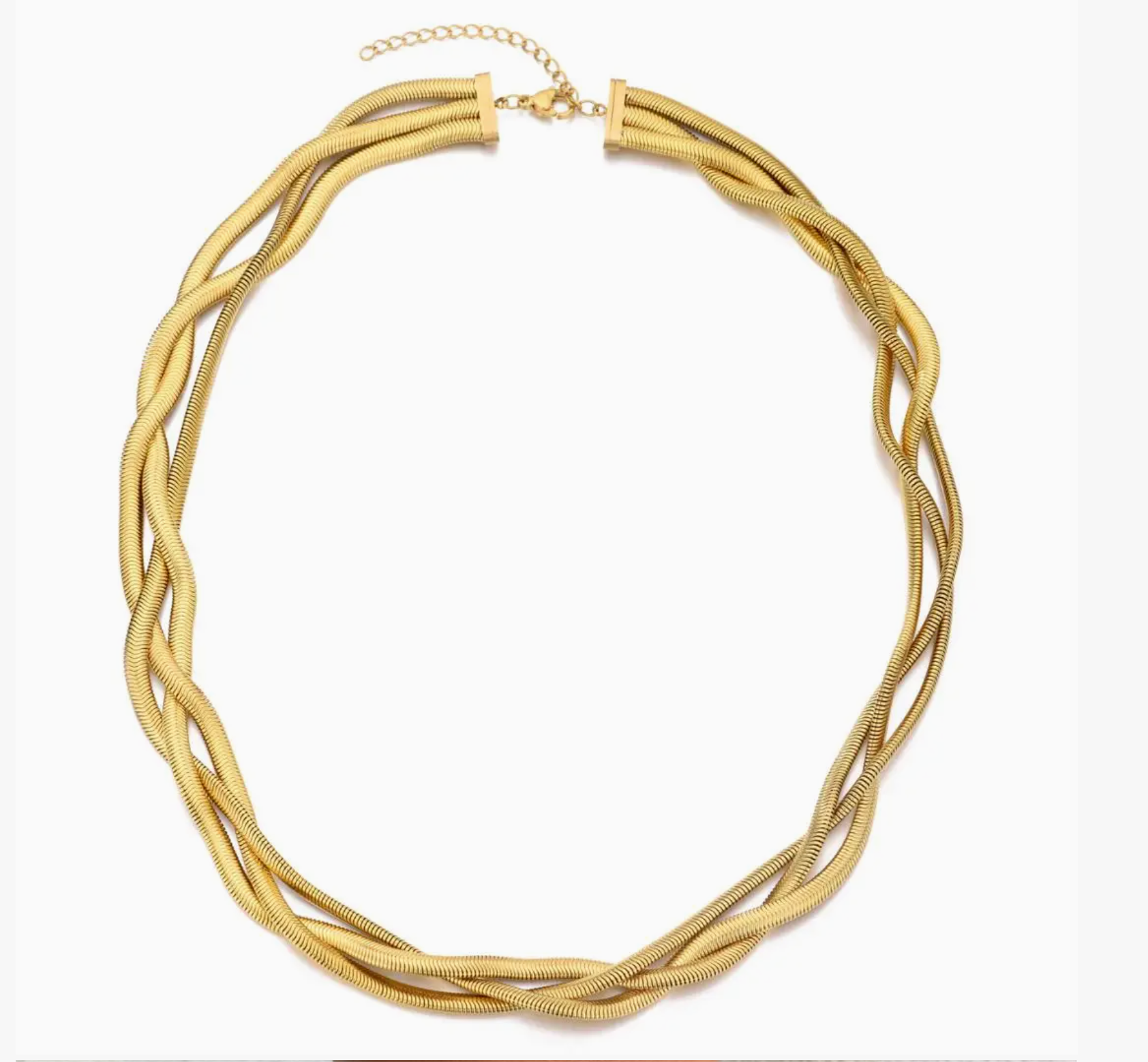 Elevated! Adornia Tarnish Resistant 18k Gold Plated Braided Chain Necklace
