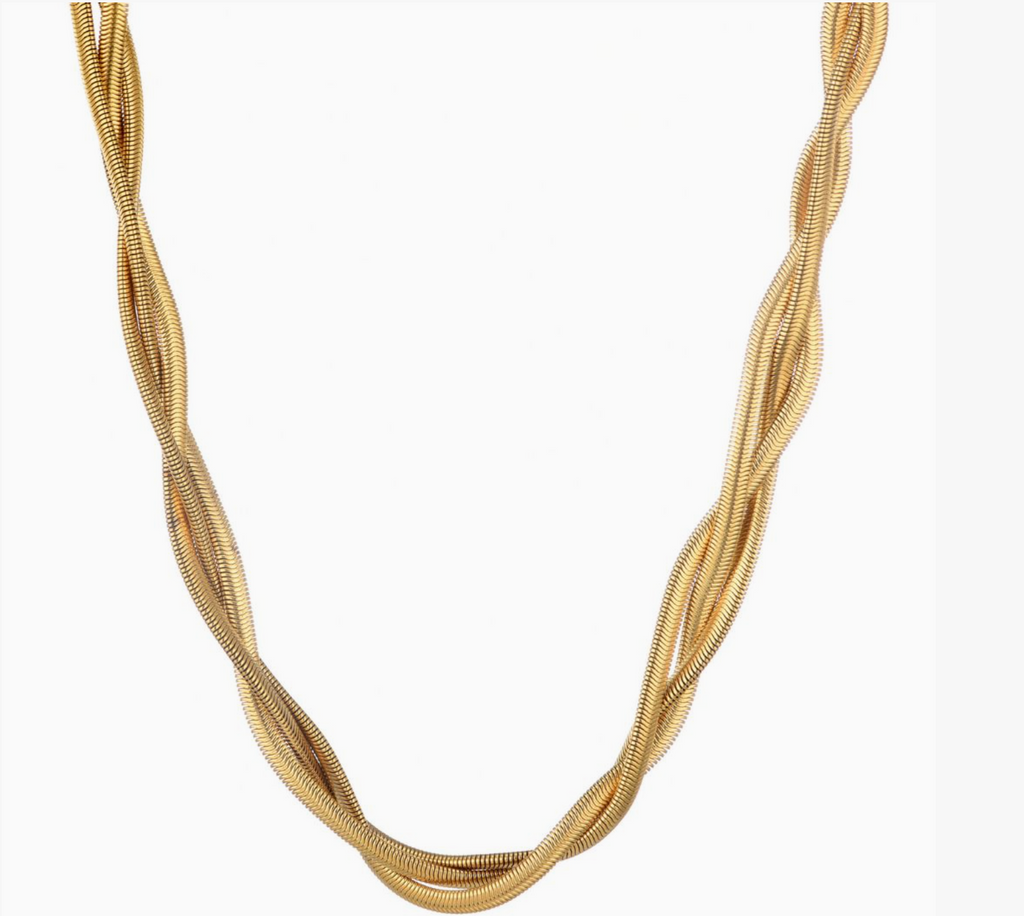 Elevated! Adornia Tarnish Resistant 18k Gold Plated Braided Chain Necklace