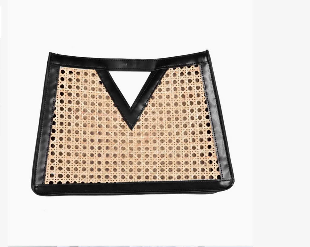 Resort Ready! Adornia Black Rattan Kane Clutch – NWT Boutique Bag