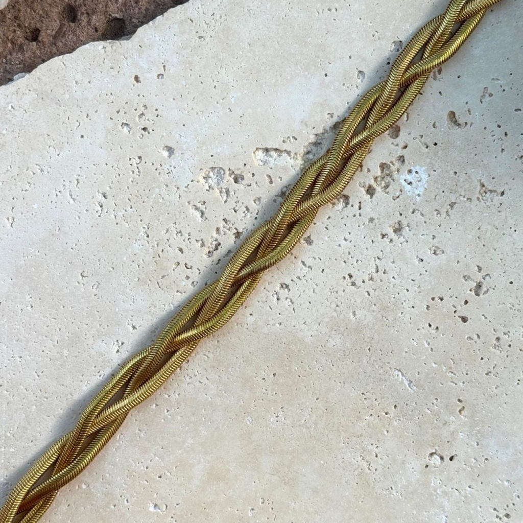 Elevated! Adornia Tarnish Resistant 18k Gold Plated Braided Chain Necklace