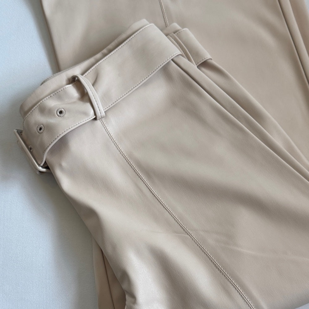 Ann Taylor Wide Leg Faux Leather Pants Sz 4