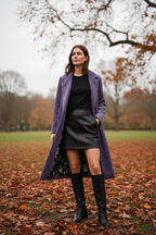 Purple Chenille Coat Lifestyle