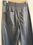 Chic! Zara Faux Leather Wide-Leg Pants — Black (Size 4)