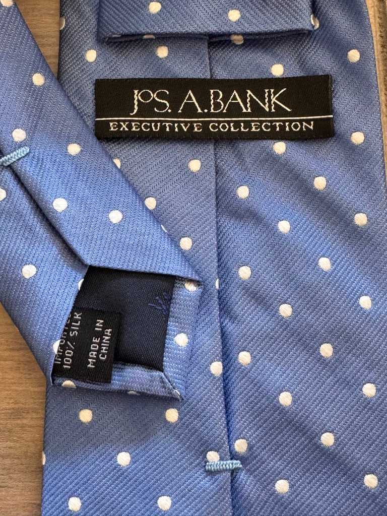 Nautical Classic! Jos. A. Bank Royal Blue Silk Polka Dot Tie