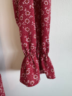 Romantic! Boho Floral Wrap Maxi Dress — Flowy A-Line (Size L)