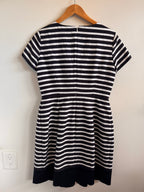 Back of Dress showing zipper and stripes