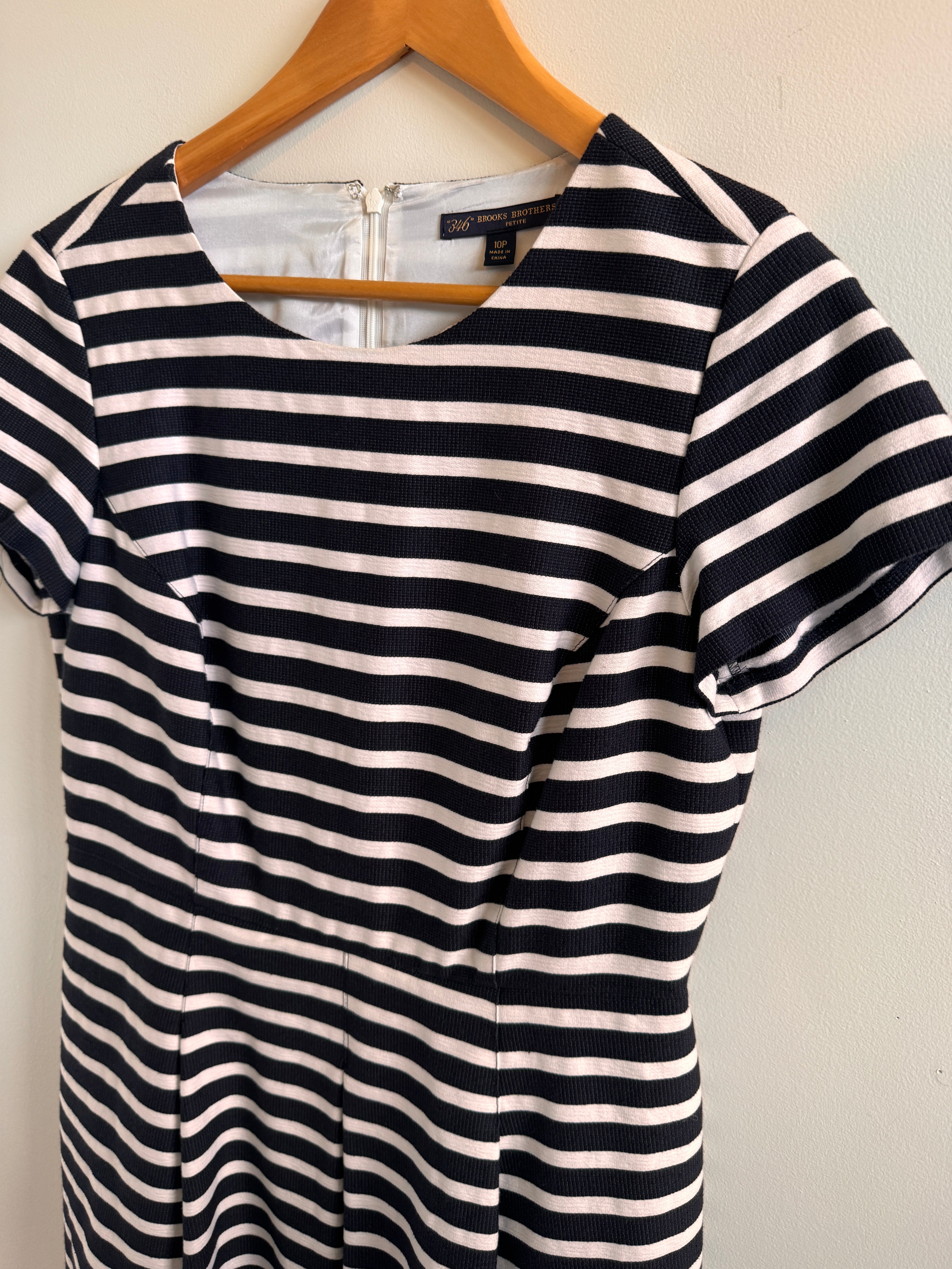 Striped dress on a white background
