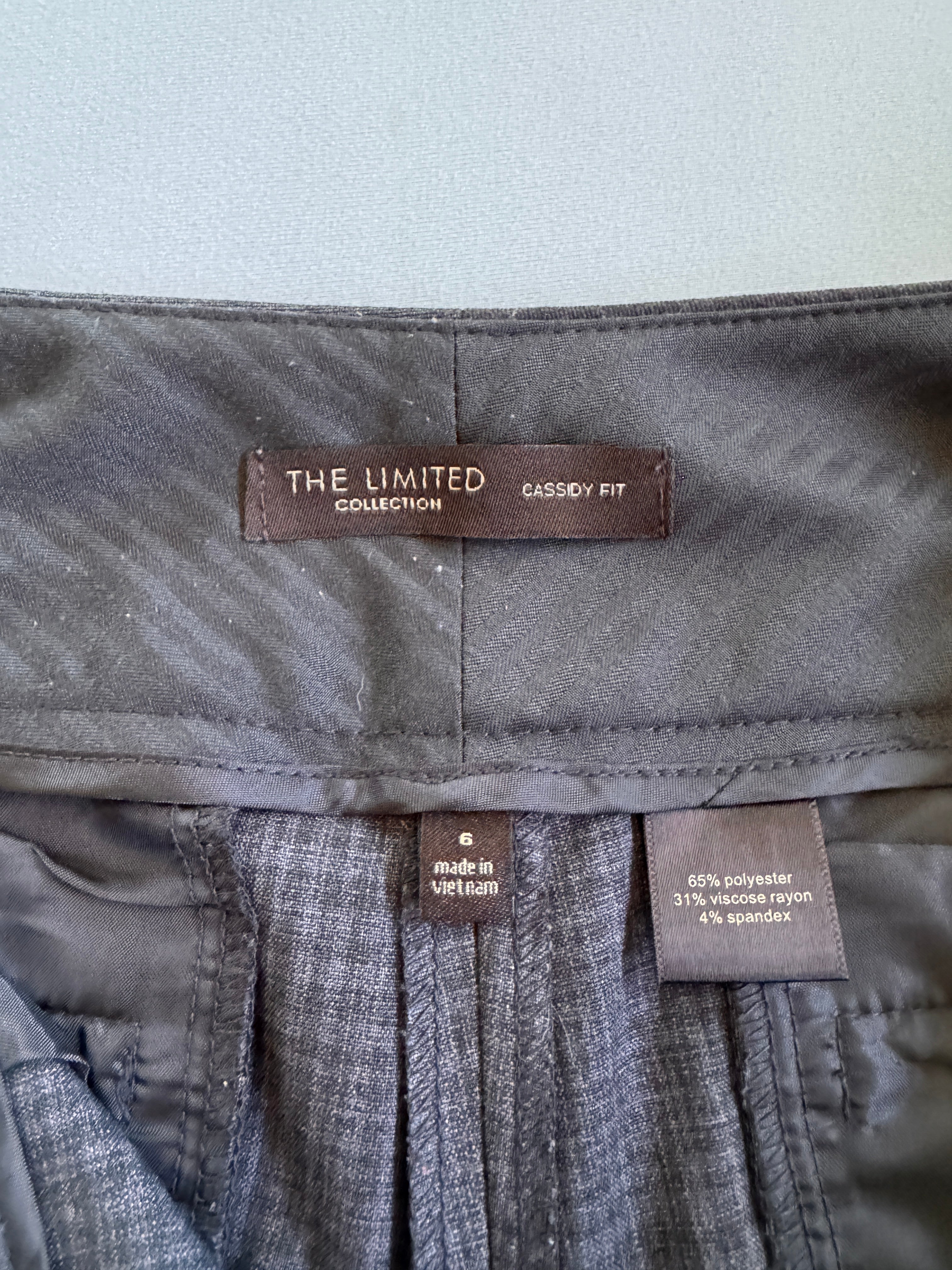 Cassidy The Limited Collection label showing fabric make up and size