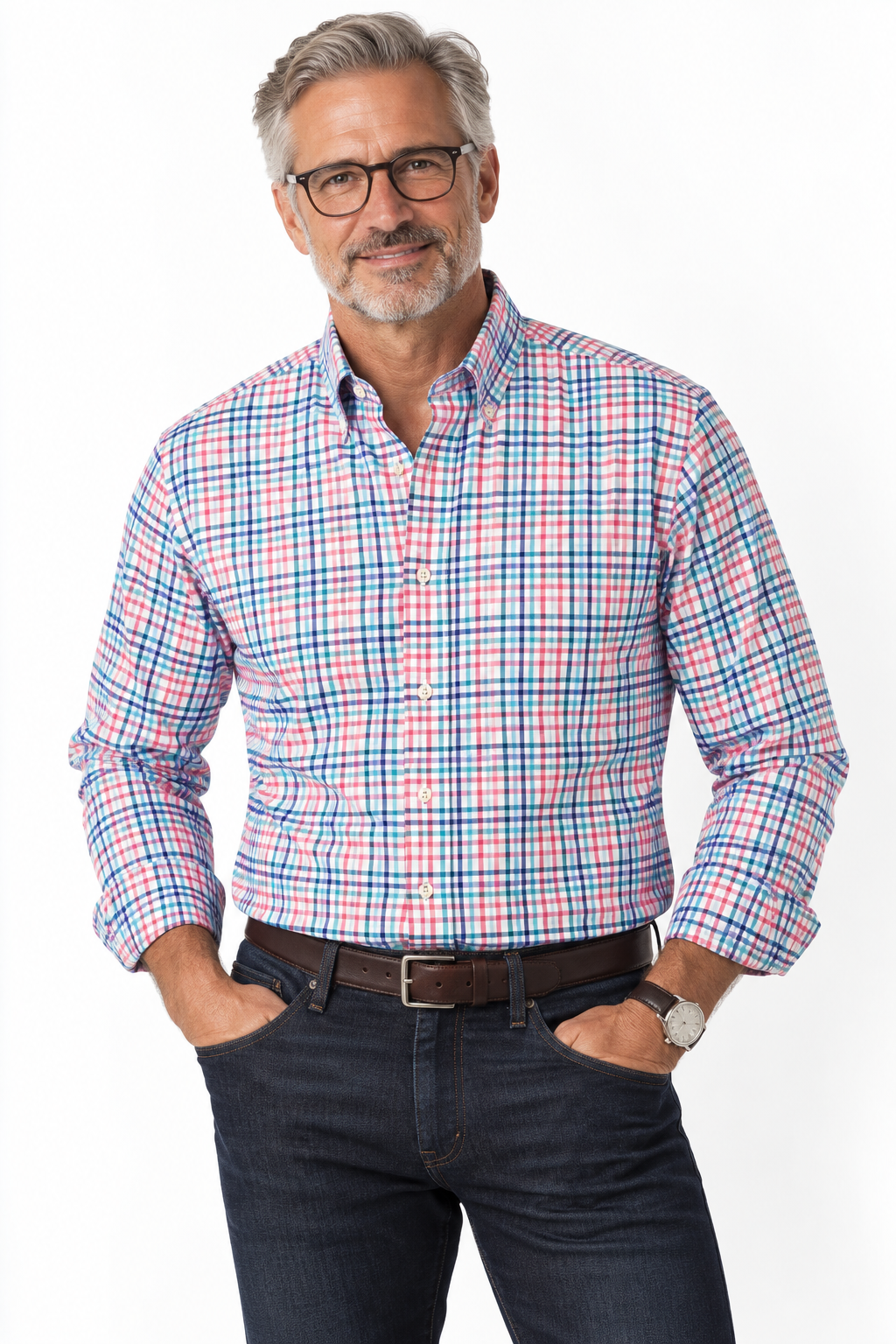 Colorful Classic! Charleston Threads Multicolor Plaid Shirt