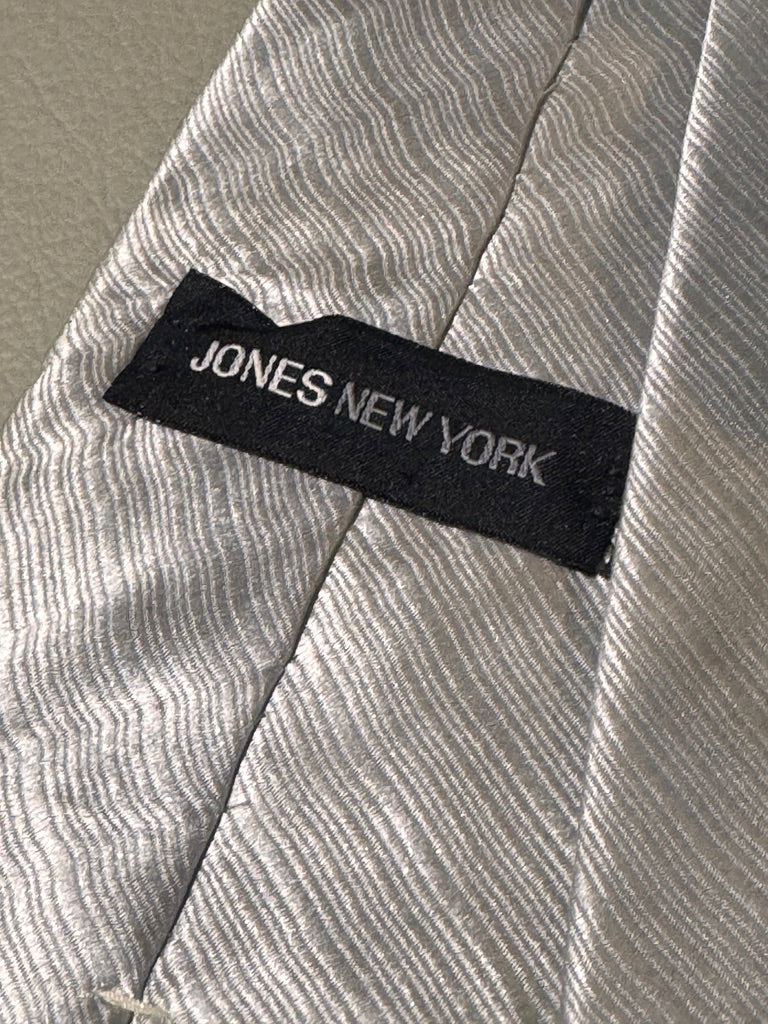 Handsome! Jones New York Silver 100% Silk Tie