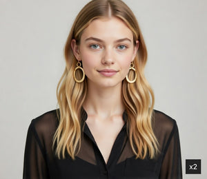 Classic! Susan Shaw Double Gold Dangle Earrings — Northern European Inspired
