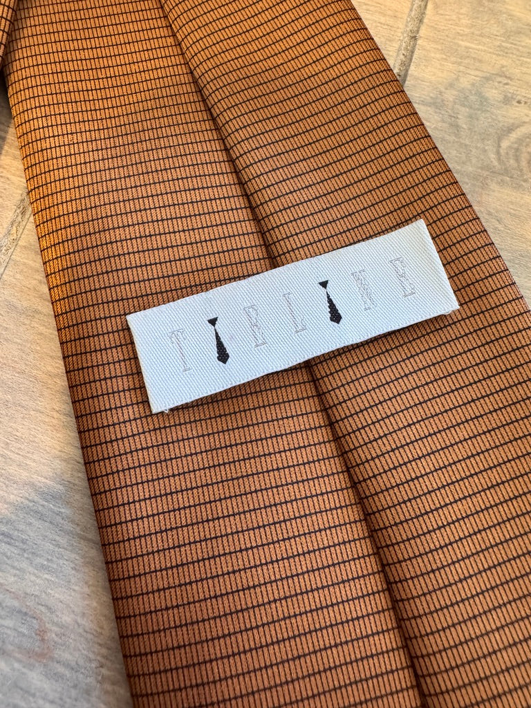 Understated! Men's Copper Brown Micro Stripe Necktie