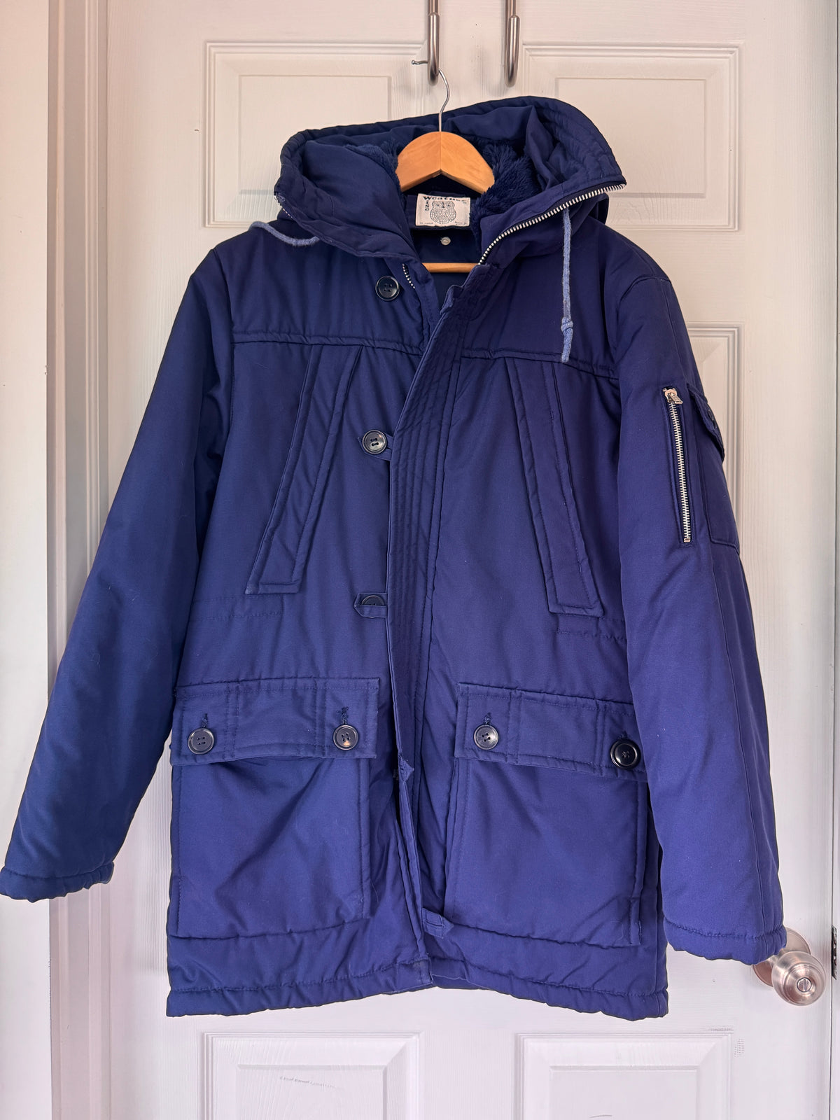 Cold Front! Vintage Northeast Royal Blue Hooded Puffer Parka