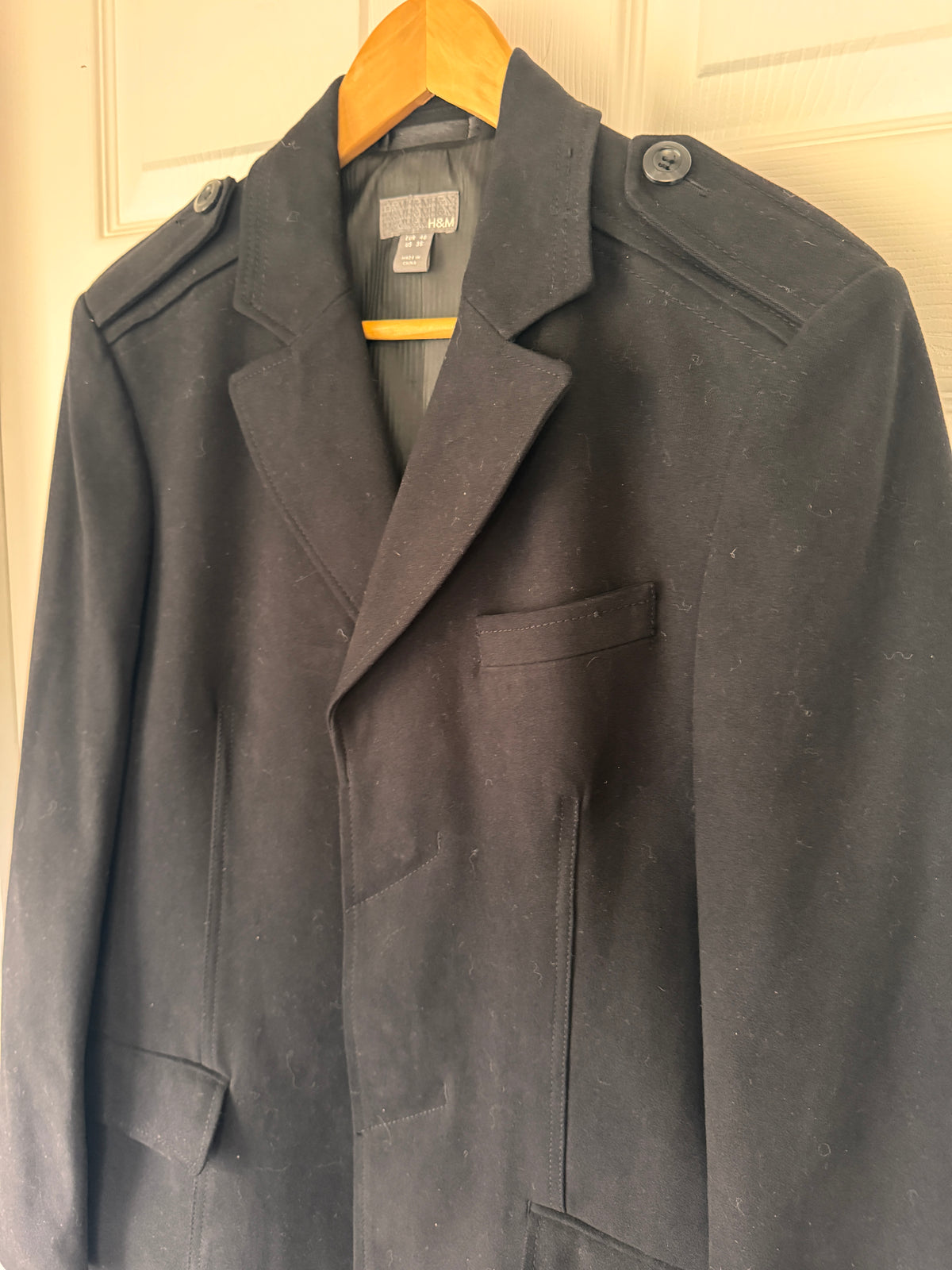 City Sleek! H&M Black Tailored Military Coat