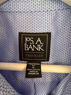 Crisp! Jos. A. Bank Traveler Blue & White Dress Shirt