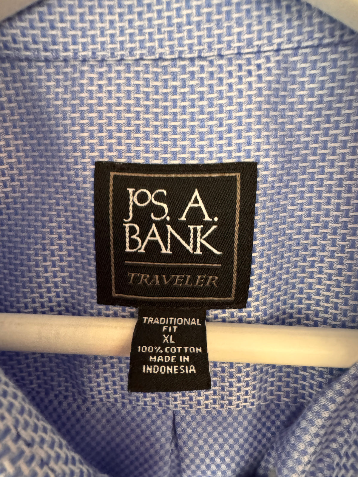 Crisp! Jos. A. Bank Traveler Blue & White Dress Shirt