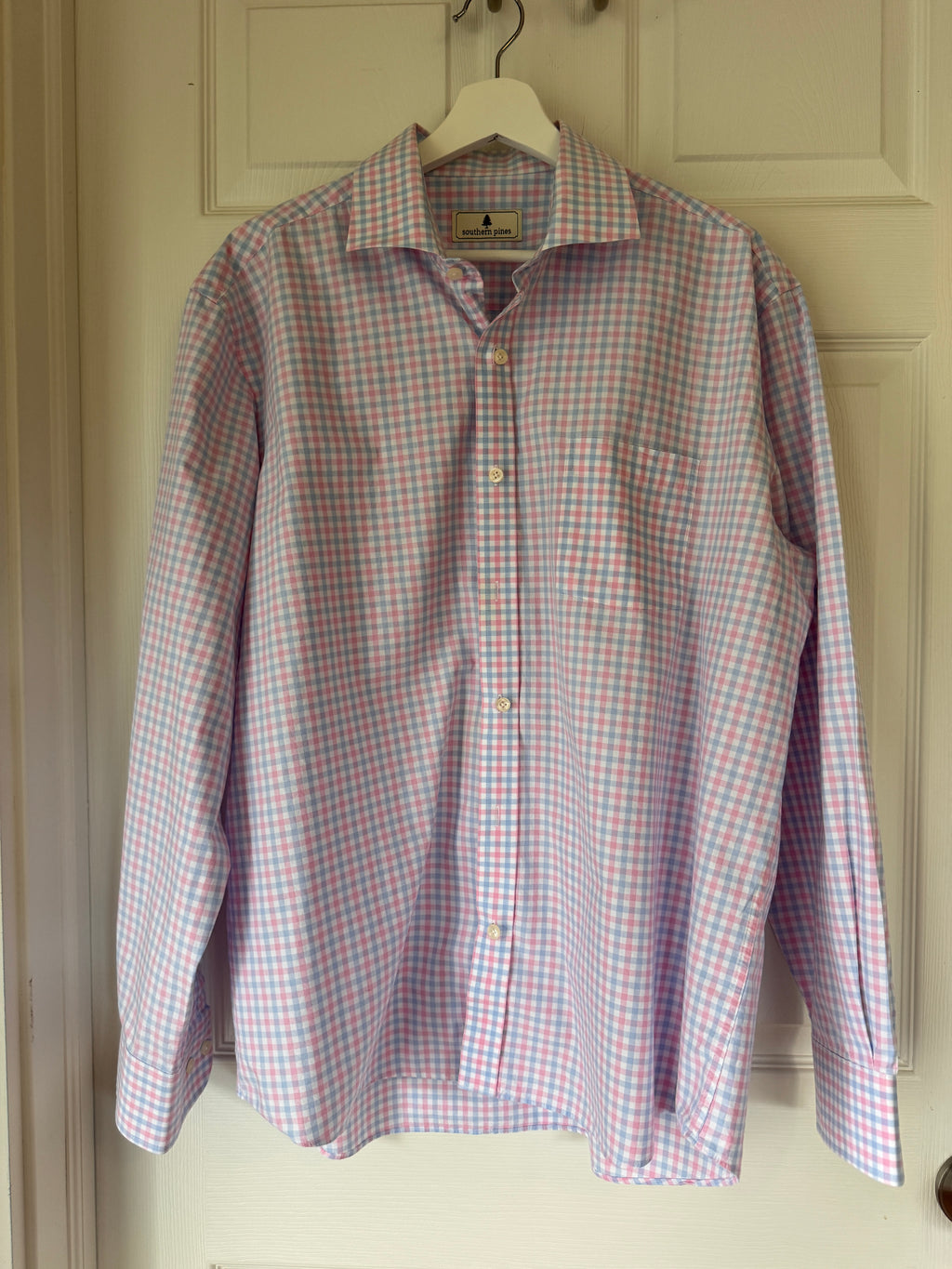 Fresh! Southern Pines Pink & Blue Gingham Button-Down Shirt