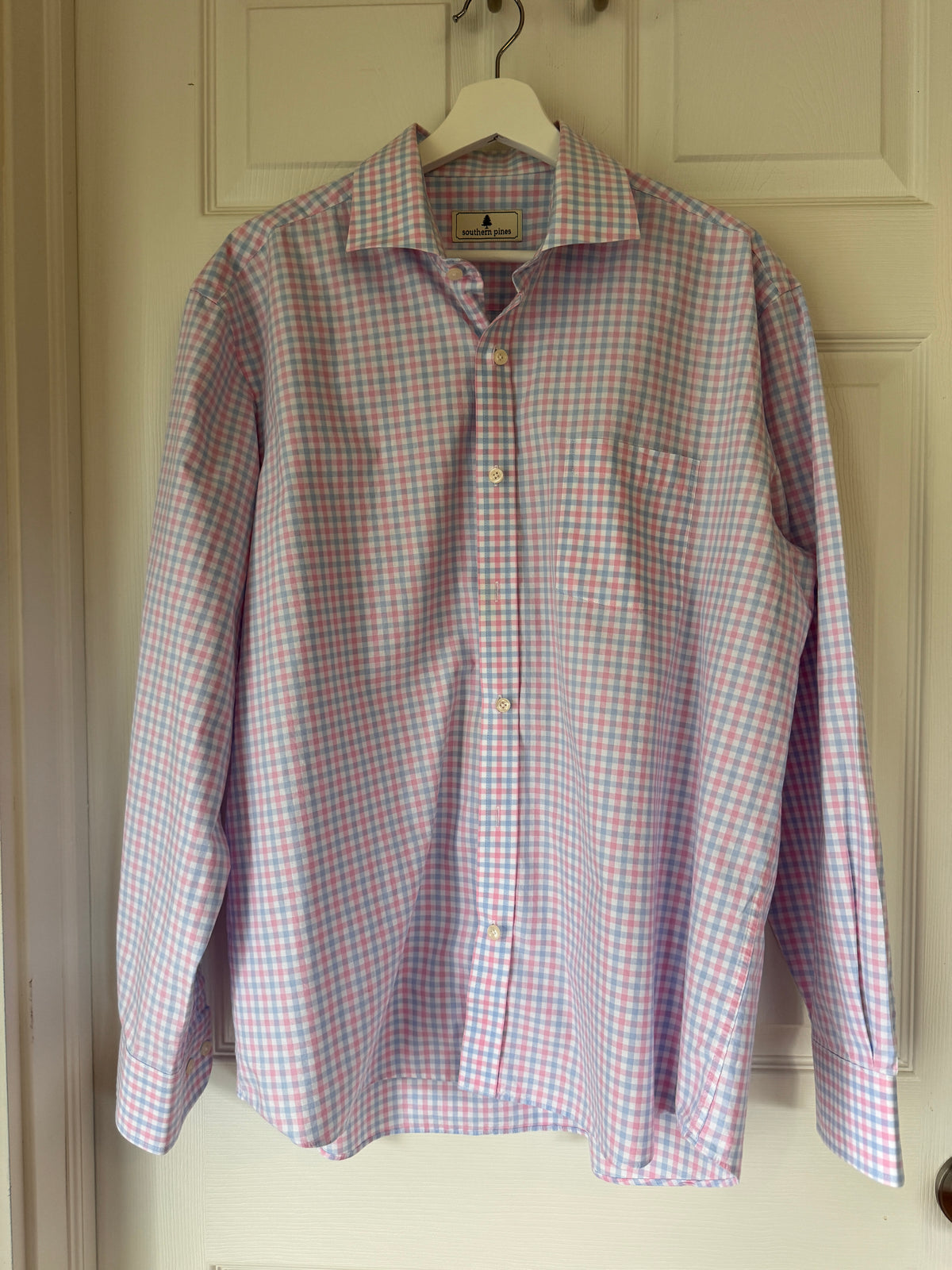 Fresh! Southern Pines Pink & Blue Gingham Button-Down Shirt
