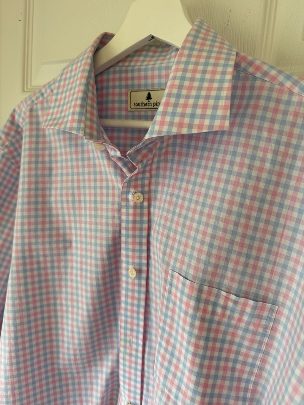 Fresh! Southern Pines Pink & Blue Gingham Button-Down Shirt