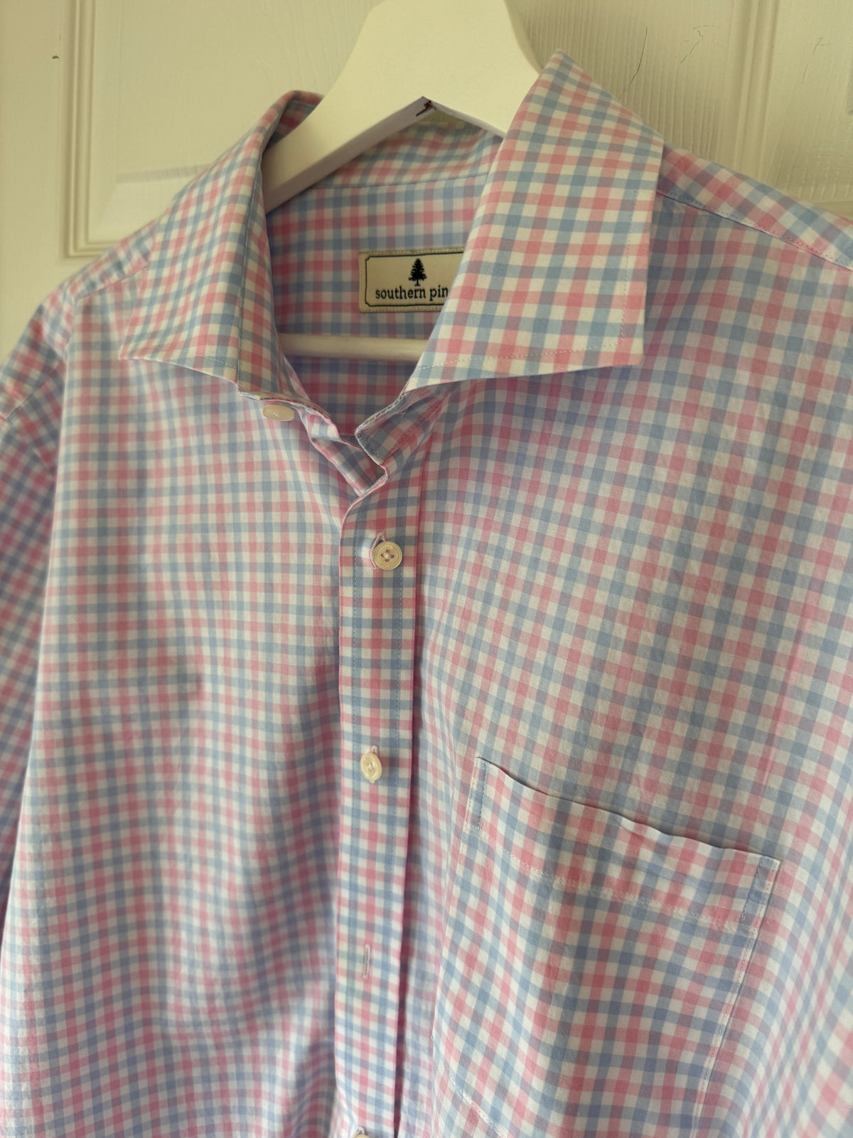 Fresh! Southern Pines Pink & Blue Gingham Button-Down Shirt