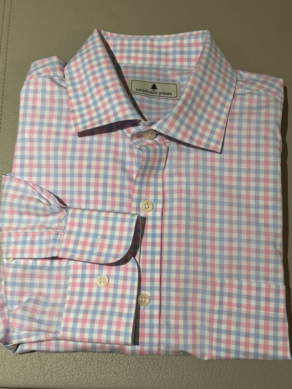 Fresh! Southern Pines Pink & Blue Gingham Button-Down Shirt