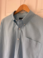 Crisp Classic! Nautica Blue & White Micro Check Dress Shirt