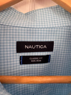 Crisp Classic! Nautica Blue & White Micro Check Dress Shirt