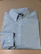 Crisp Classic! Nautica Blue & White Micro Check Dress Shirt