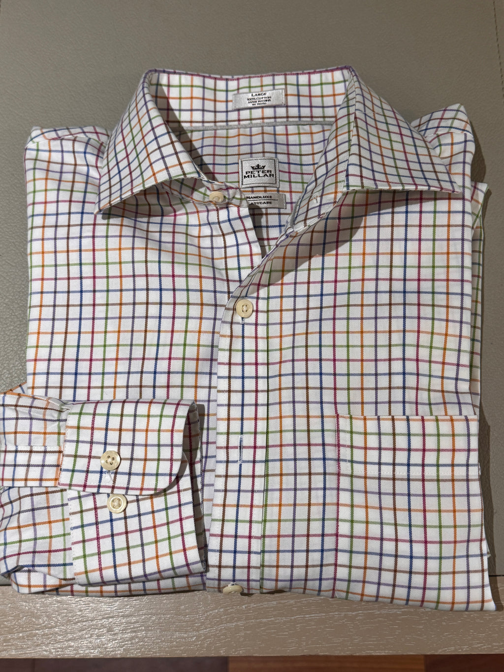 Colorful Classic! Peter Millar Multicolor Check Shirt