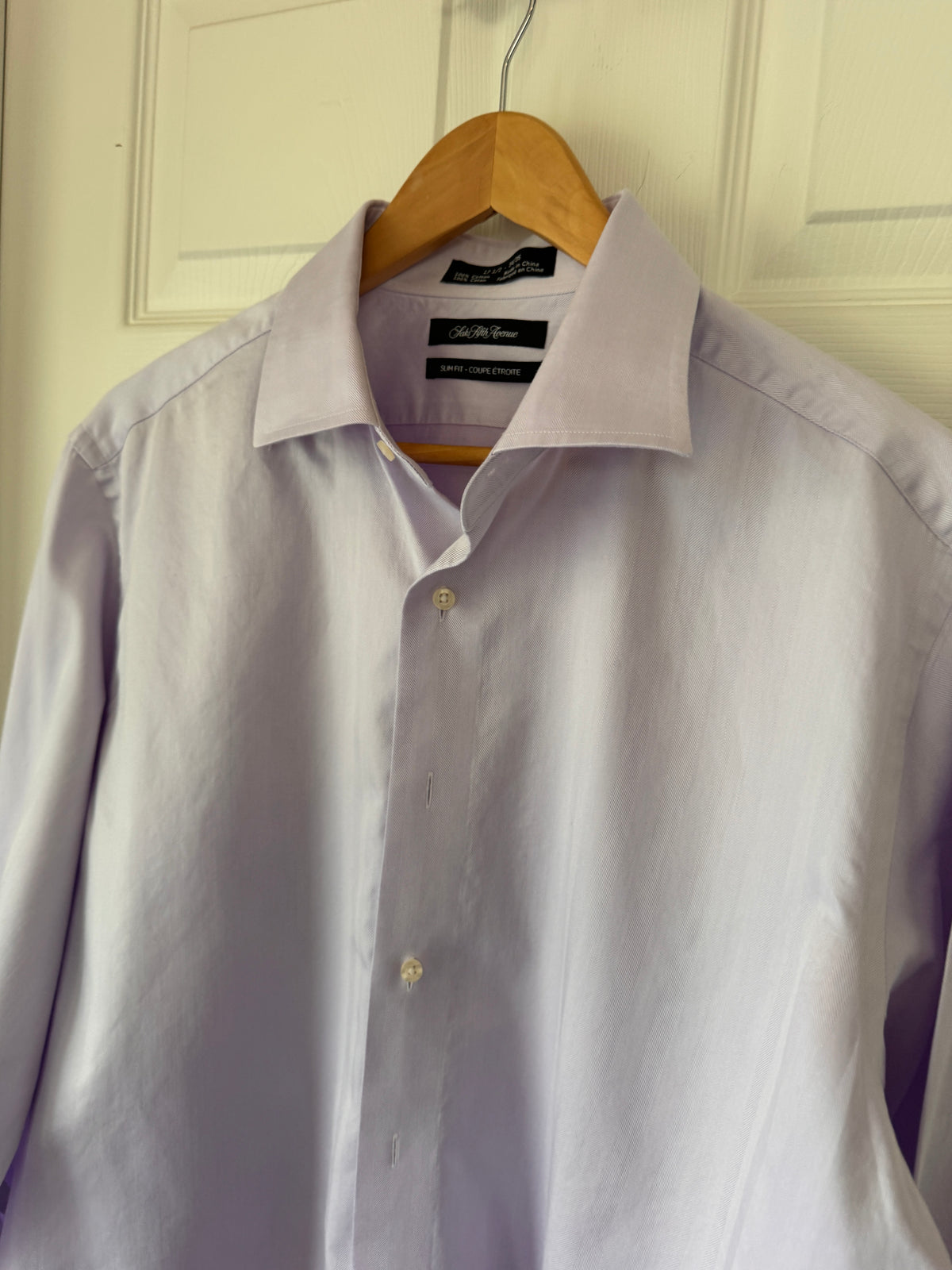 Polished! Saks Fifth Avenue Lavender Non-Iron Dress Shirt